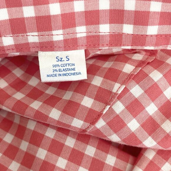 Southern Tide Mens Small Pink White Gingham Check Button Down Shirt Long Sleeve - Picture 11 of 11